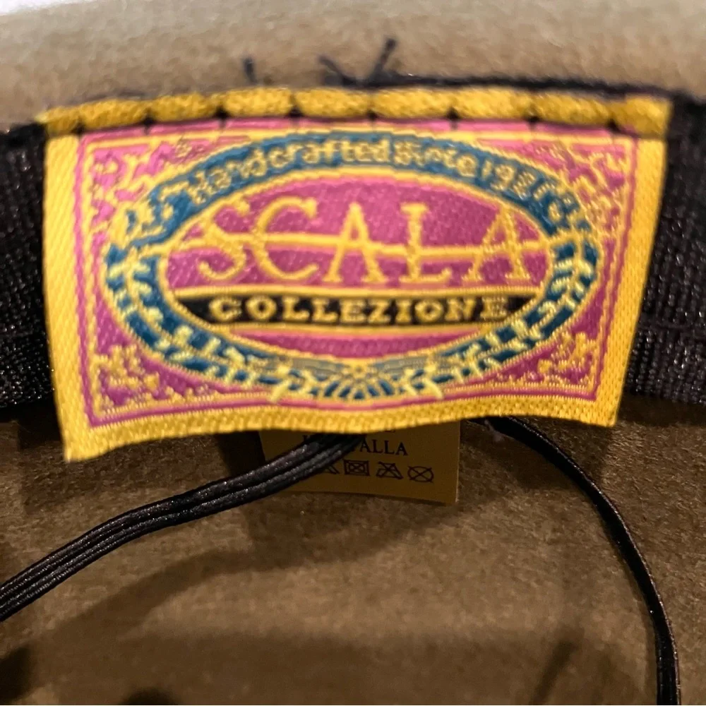 Vintage Scala Collezione Floppy Wide Brown Green Floppy Brim Hat 100% Wool OS - Picture 7 of 11